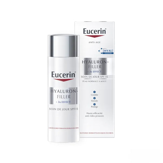 EUCERIN HYALURON-FILLER +3X EFFECT - Soin de Jour SPF15 Anti-Âge - Peaux Normales à Mixtes, 50ml