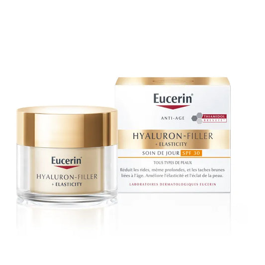 EUCERIN HYALURON-FILLER + ELASTICITY - Soin de Jour Anti-Âge SPF30 - Tous Types de Peaux, 50ml