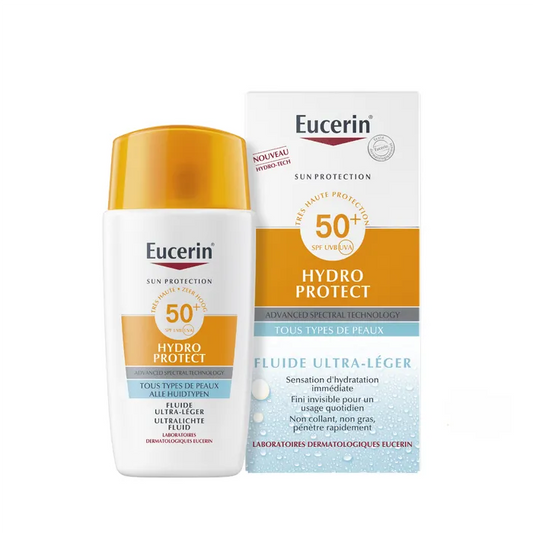 EUCERIN SUN PROTECTION - Fluide Solaire Ultra-Léger Hydro Protect SPF50+ - Visage - Tous Types de Peaux, 50ml