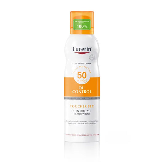 EUCERIN SUN PROTECTION - Oil Control Brume Solaire Transparente SPF50 - Corps - Peaux Sensibles, 200ml