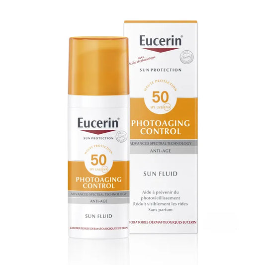 EUCERIN SUN PROTECTION - Photoaging Control Fluide Solaire Anti-Age SPF50 - Visage - Tous Types de Peaux, 50ml