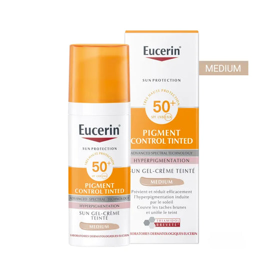 EUCERIN SUN PROTECTION - Pigment Control Gel-Crème Teinté SPF50+ Medium - Tous Types de Peaux, 50ml