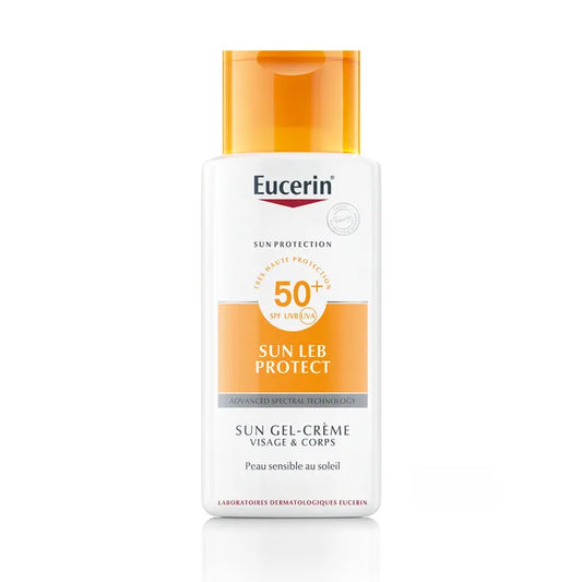 EUCERIN SUN PROTECTION - Sun Leb Protect Gel-Crème Solaire SPF50+ - Visage et Corps - Peaux Sensibles, 150ml
