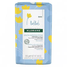 Klorane Bebe – Savon Surgras Doux au Calendula et Cameline – Peaux Fragiles –250g