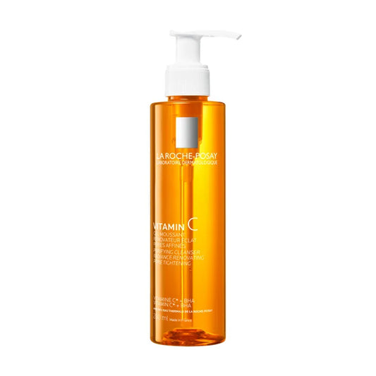 La Roche-Posay VITAMIN C - Gel Nettoyant Moussant Rénovateur Eclat - Peaux Sensibles & Grasses, 200ml