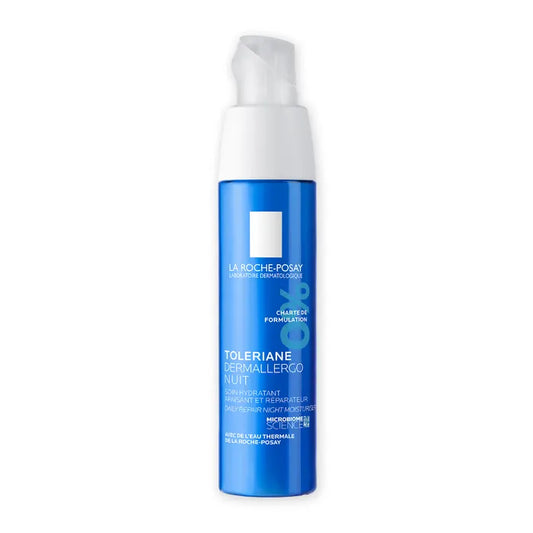 La Roche-Posay TOLERIANE DERMALLERGO - Crème Nuit Apaisante Hydratation Intense - Visage - Peaux à Tendance Allergiques ou Sensibles, 40ml