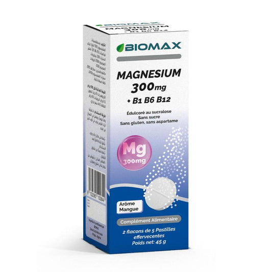 Biomax Magnésium, 2 flacons de 5 pastilles effervescents
