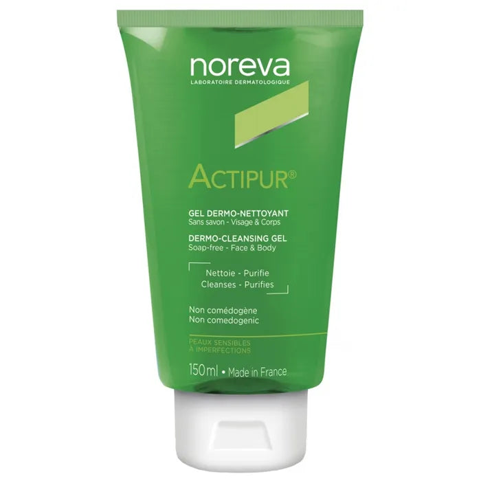 Noreva ACTIPUR - Gel Dermo-Nettoyant Sans Savon - Visage et Corps - Peaux Sensibles à Imperfections, 150ml