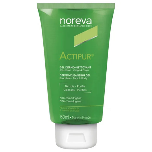Noreva ACTIPUR - Gel Dermo-Nettoyant Sans Savon - Visage et Corps - Peaux Sensibles à Imperfections, 150ml