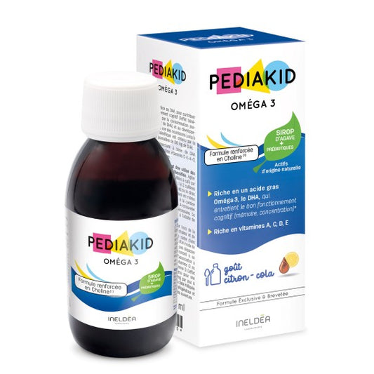 PediaKid Sirop Oméga 3 Entretient le fonctionnement cognitif (mémoire, concentration, vision, apprentissage…)