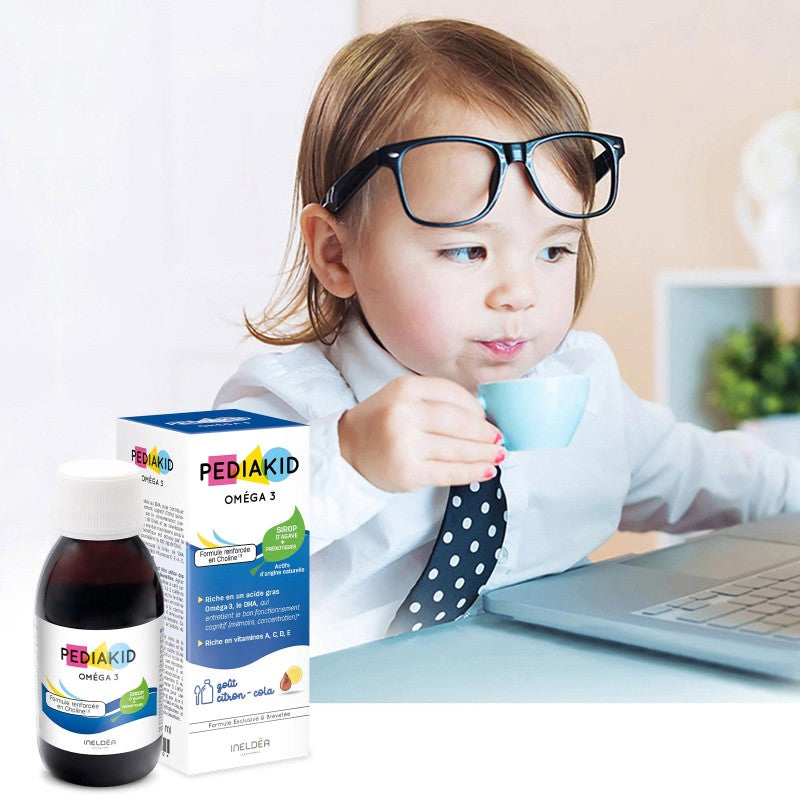 PediaKid Sirop Oméga 3 Entretient le fonctionnement cognitif (mémoire, concentration, vision, apprentissage…)