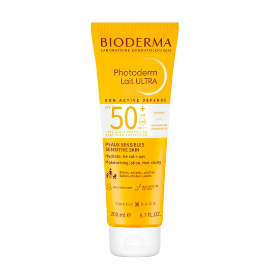 Bioderma PHOTODERM - Lait Ultra Solaire Invisible SPF50+ - Visage et Corps - Peaux Sensibles, 200ml