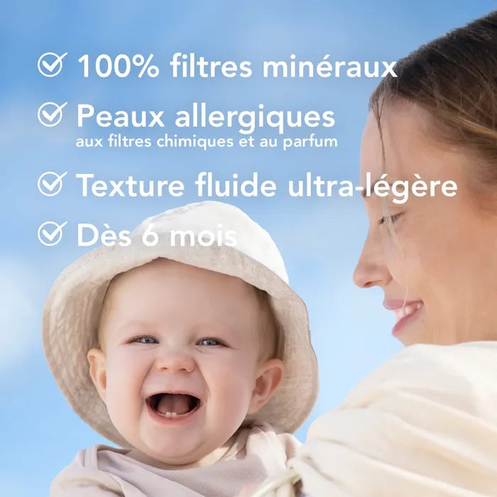 Bioderma PHOTODERM MINERAL - Fluide Solaire Sans Parfum SPF50+ - Visage et Corps - Peaux Allergiques aux Filtres Chimiques, 75g