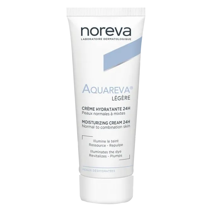Noreva AQUAREVA – Crème Hydratante 24h Texture Légère - Peaux Normales à Mixtes, 40ml