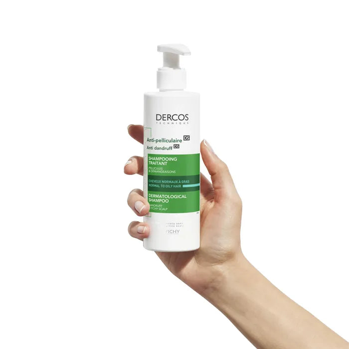 Dercos Anti-pelliculaire Shampooing Traitant Pellicules et Démangeaisons Cheveux Normaux à Gras, 390ml