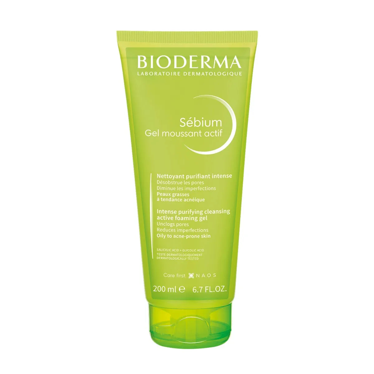 Bioderma SEBIUM - Gel Moussant Actif - Peaux Grasses à Tendance Acnéique, 200ml