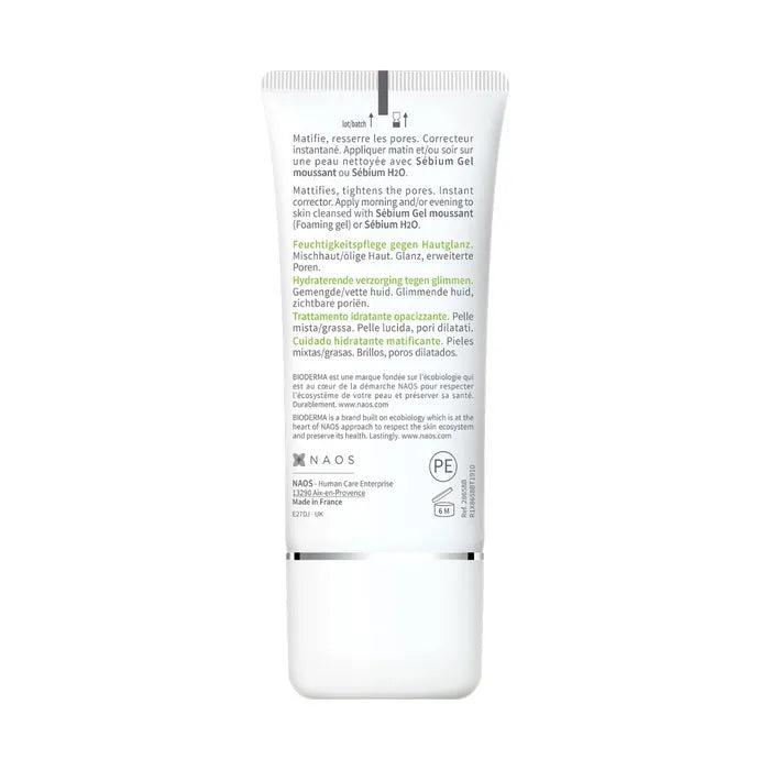 Bioderma SEBIUM MAT CONTROL - Soin Hydratant Anti-Brillance 8h - Peaux Mixtes à Grasses, 30ml