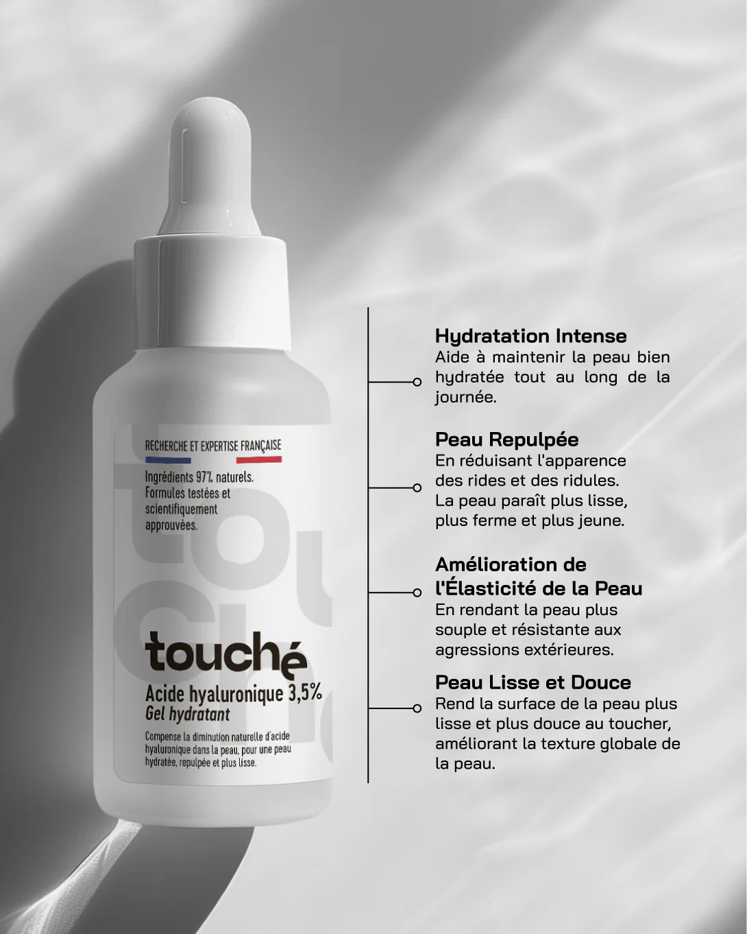 Touché - Gel hydratant acide hyaluronique 3,5%, 30ml