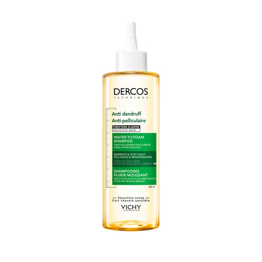 Dercos Anti-pelliculaire Shampooing Fluide Moussant - Cheveux Bouclés & Crépus, 200ml
