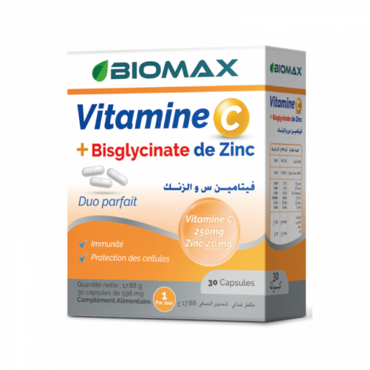 Biomax Vitamine C+ Zinc, 30 capsules